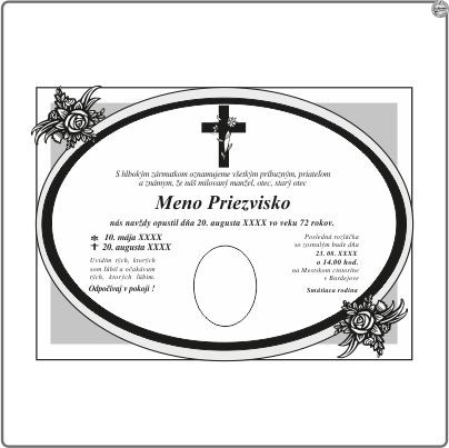 Parte - smútočné oznámenie